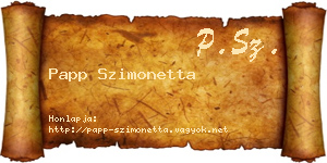 Papp Szimonetta névjegykártya